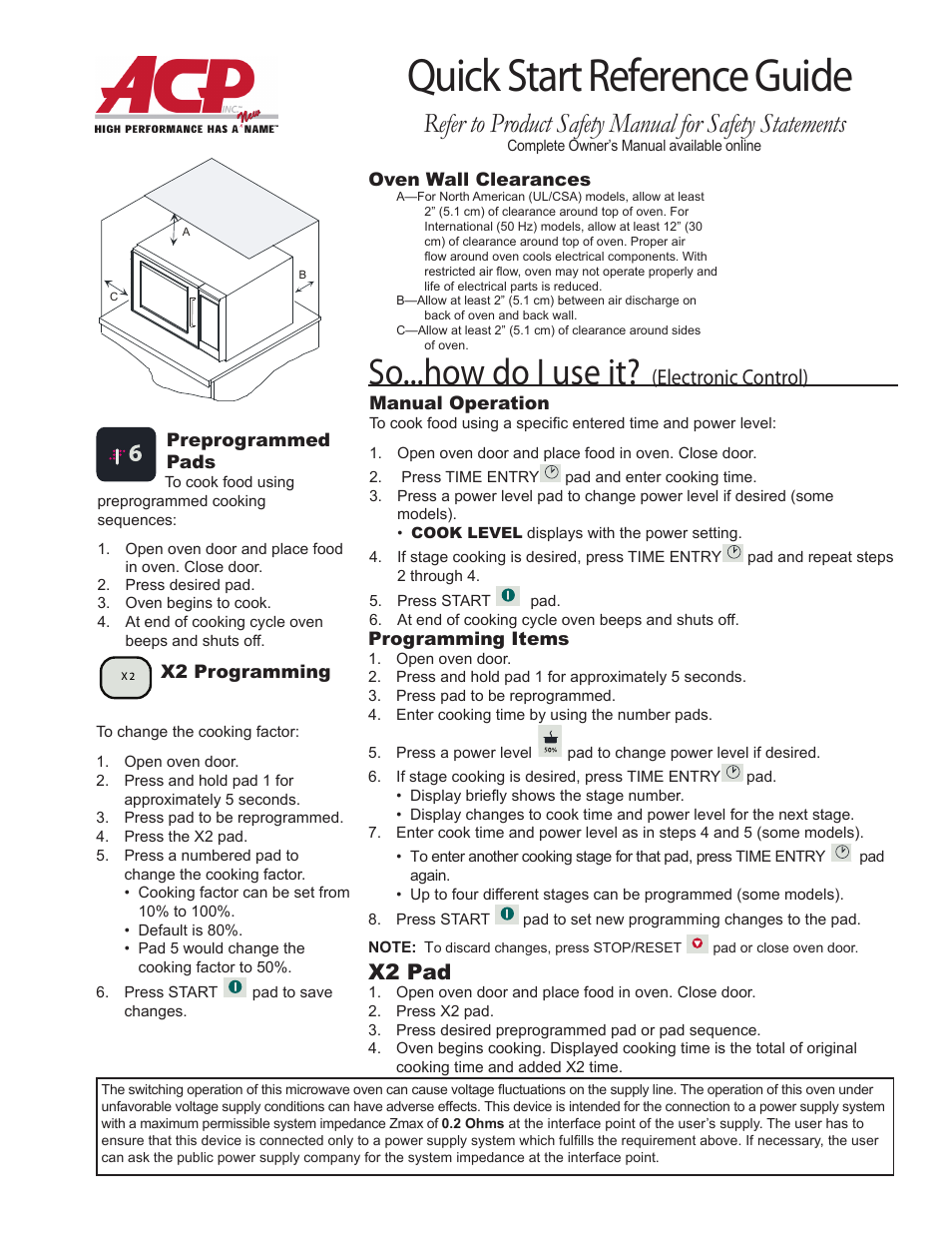 ACP RCS511TS Quick Start Guide User Manual | 2 pages