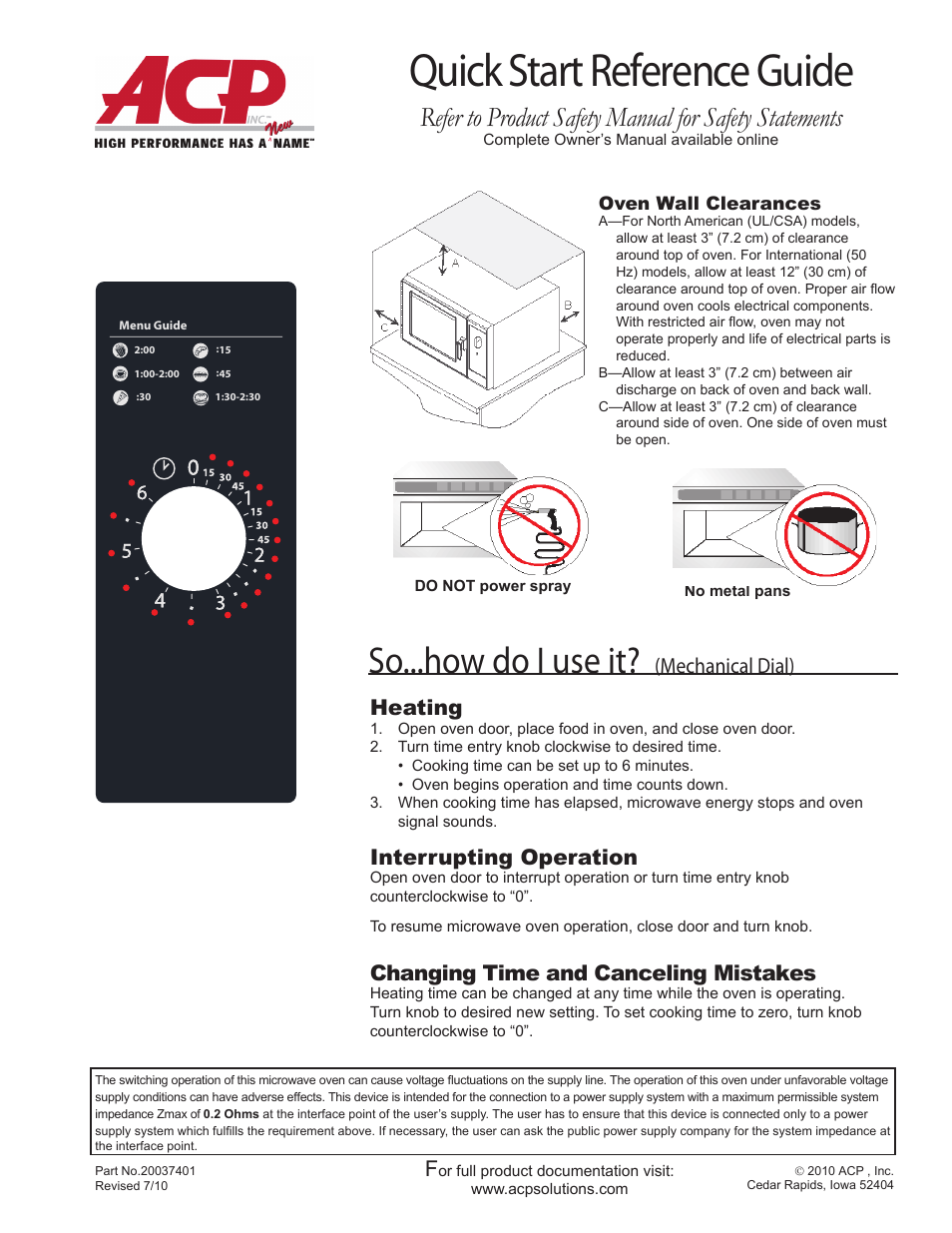 ACP RMS510D Quick Start Guide User Manual | 1 page