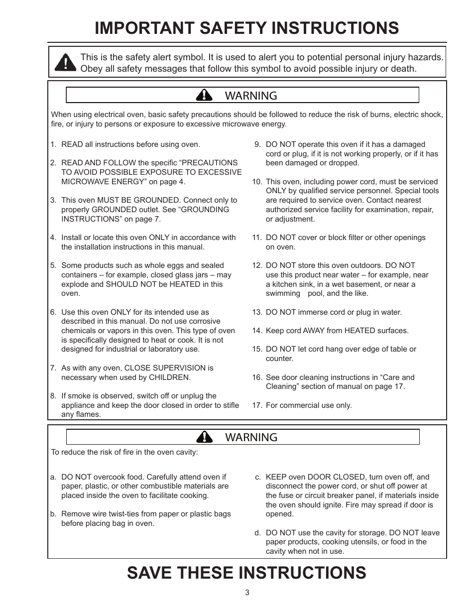 Warning | ACP HDC182 Owner's Manual User Manual | Page 3 / 19