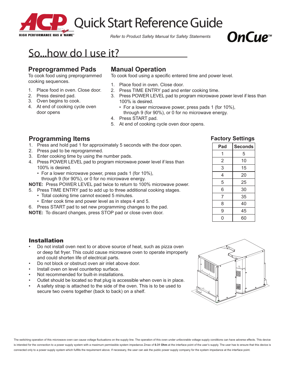 ACP MOC5241 Quick Start Guide User Manual | 4 pages