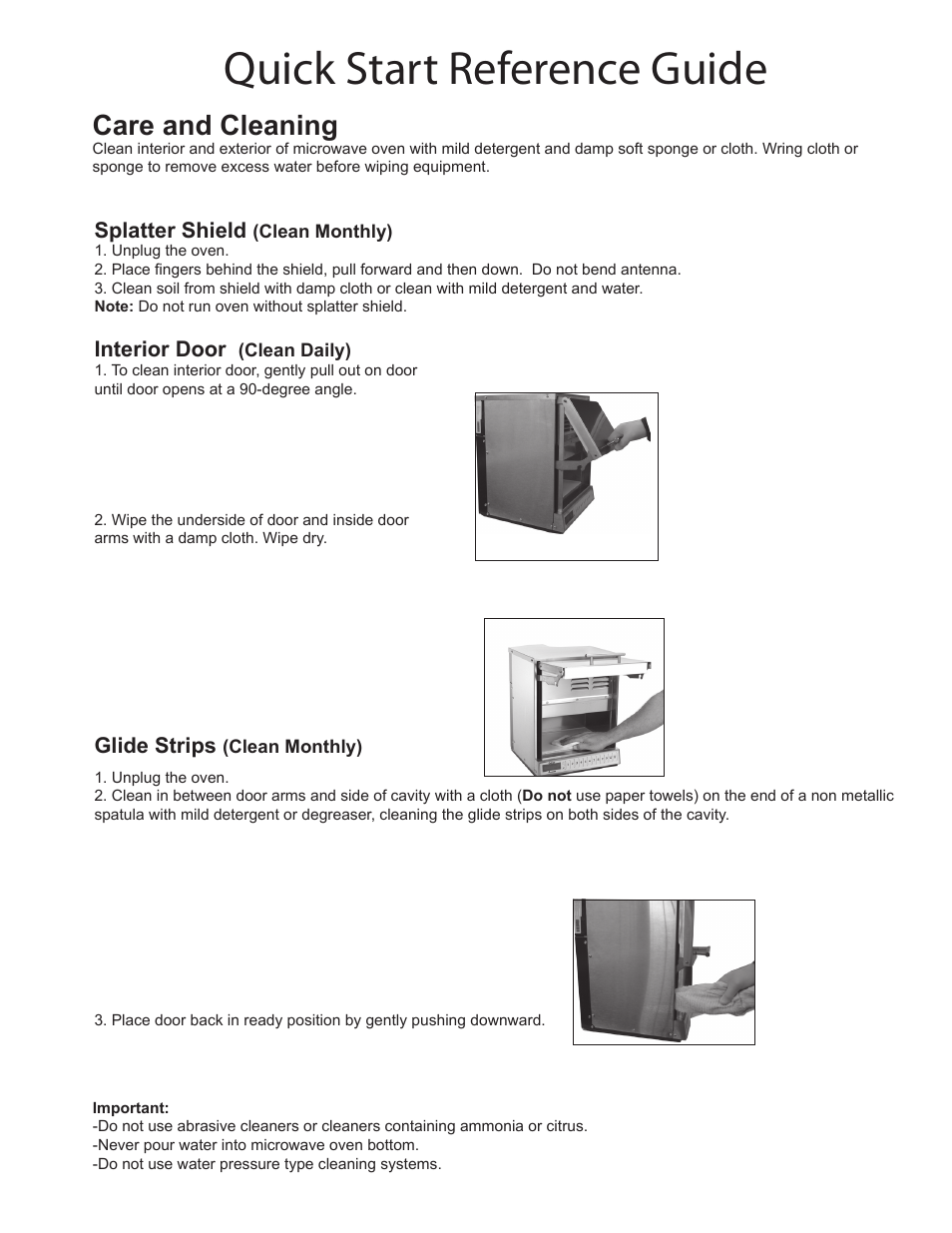 Quick start reference guide, Care and cleaning | ACP MOC5241 Quick Start Guide User Manual | Page 3 / 4