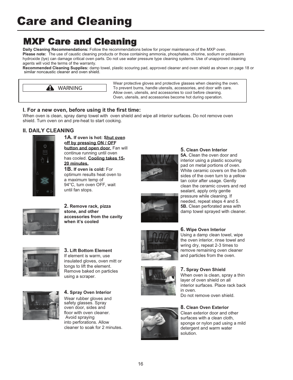 Duh dqg &ohdqlqj, Mxp care and cleaning, Warning | ACP MXP5221 Owner's Manual User Manual | Page 16 / 20