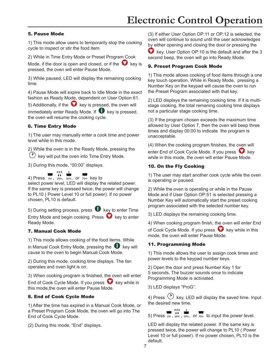 Electronic control operation | ACP RMS10TS Owner's Manual User Manual | Page 7 / 12