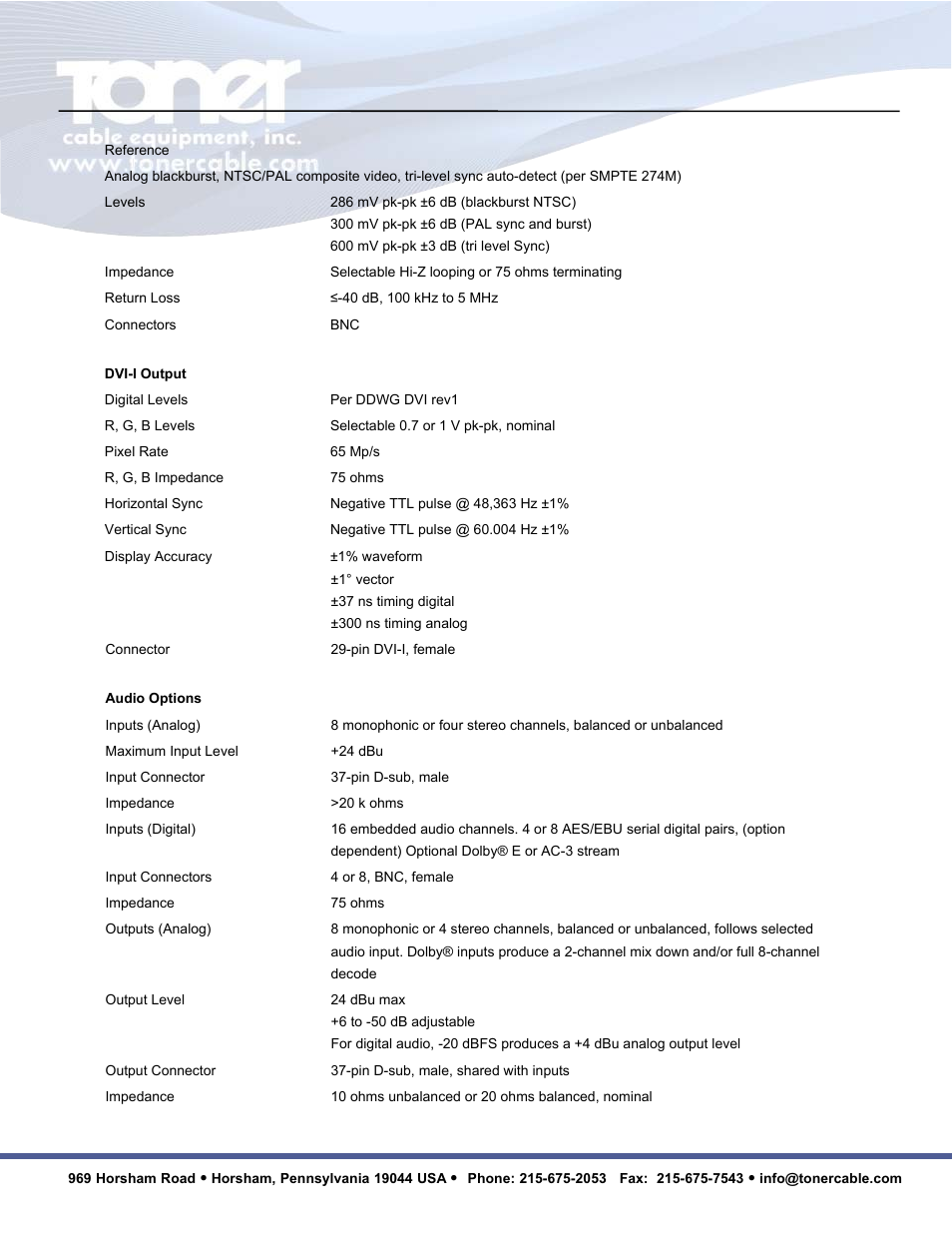 Toner Cable TVM9150PKG Multiformat 3G-HD-SD Video Waveform Monitor and Audio Signal Analyzer User Manual | Page 10 / 14