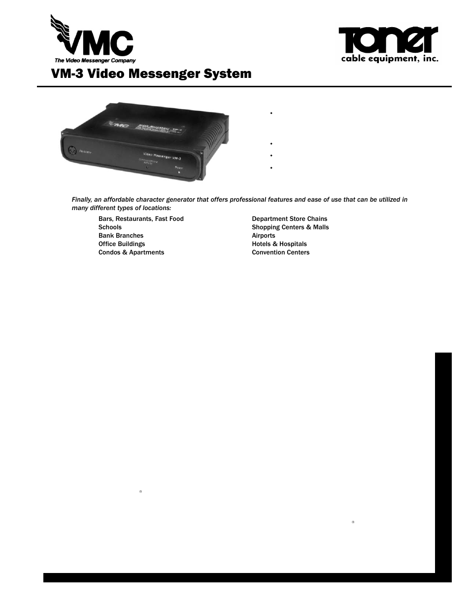 Toner Cable Video Titlemaker 3000 User Manual | 2 pages