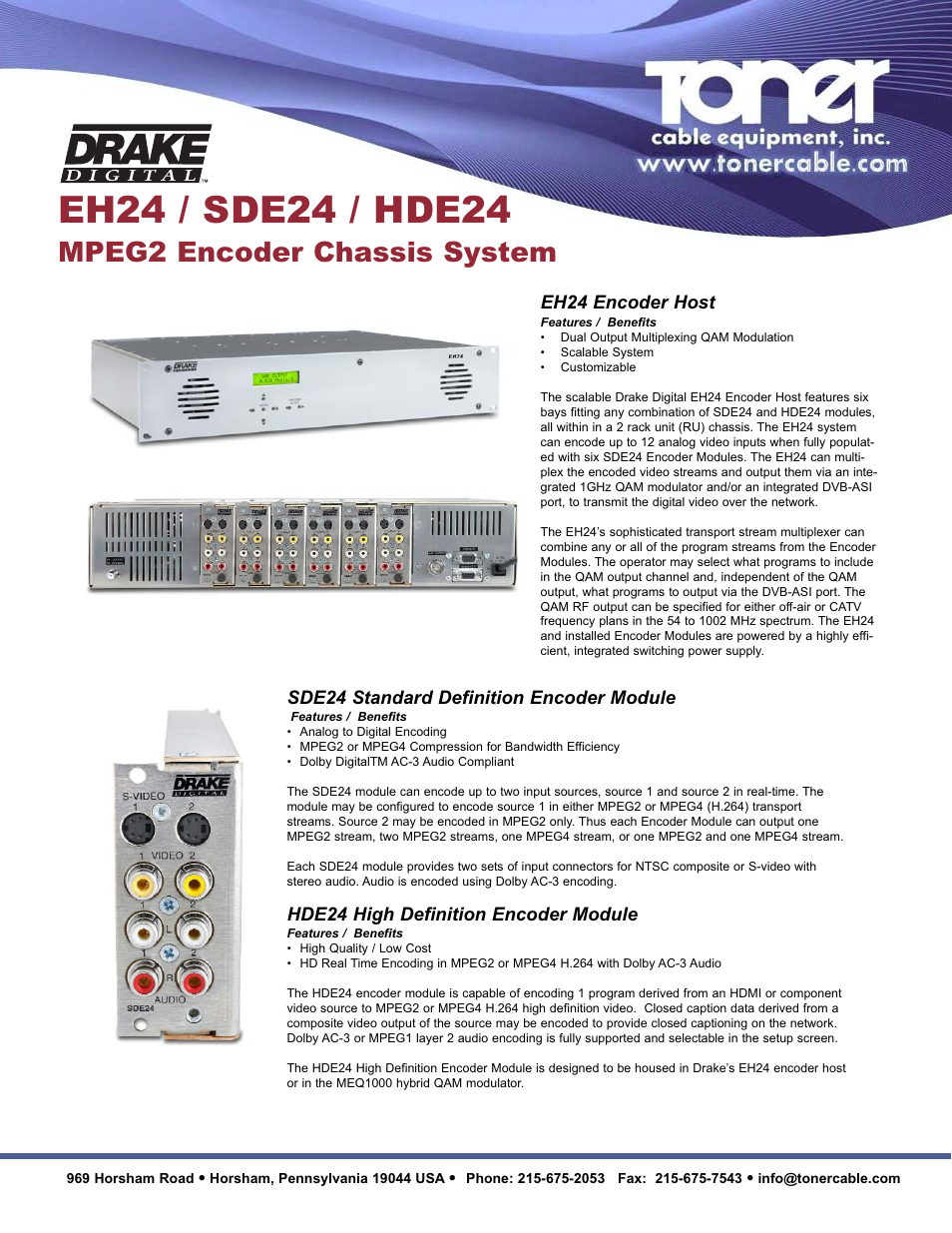 Toner Cable EH24 Encoder Host _ Chassis System User Manual | 2 pages