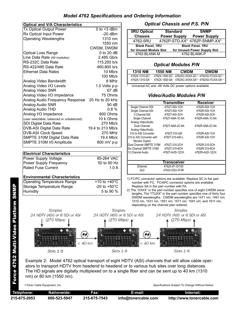Fo rce 4762 multi-v ideo pla tf or m snmp | Toner Cable 4762 Multi-Video Platform SNMP User Manual | Page 2 / 2