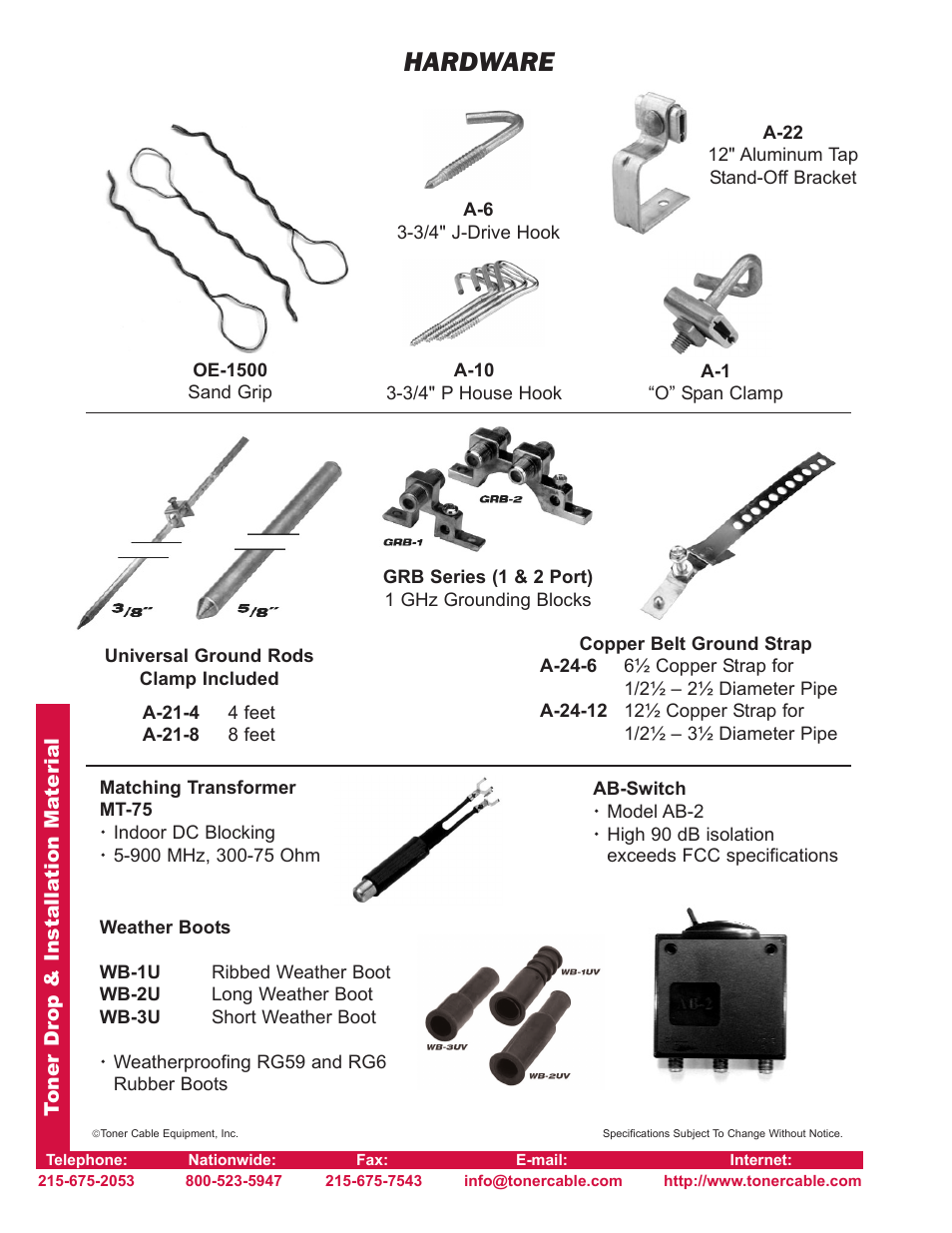 Hardware | Toner Cable WB-* Weather Boots User Manual | Page 2 / 2