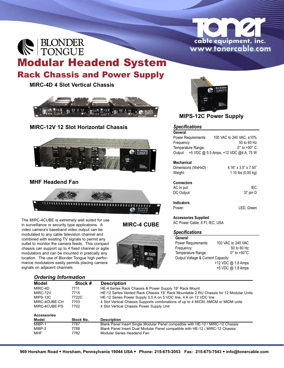 Toner Cable MIRC-4CUBE-CH 4 Slot Vertical Micromod Chassis User Manual | 2 pages