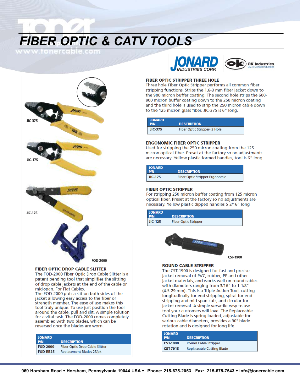 Fiber optic & catv tools | Toner Cable JIC-891 Connector-Crimping Pliers with Side Cutters User Manual | Page 10 / 22