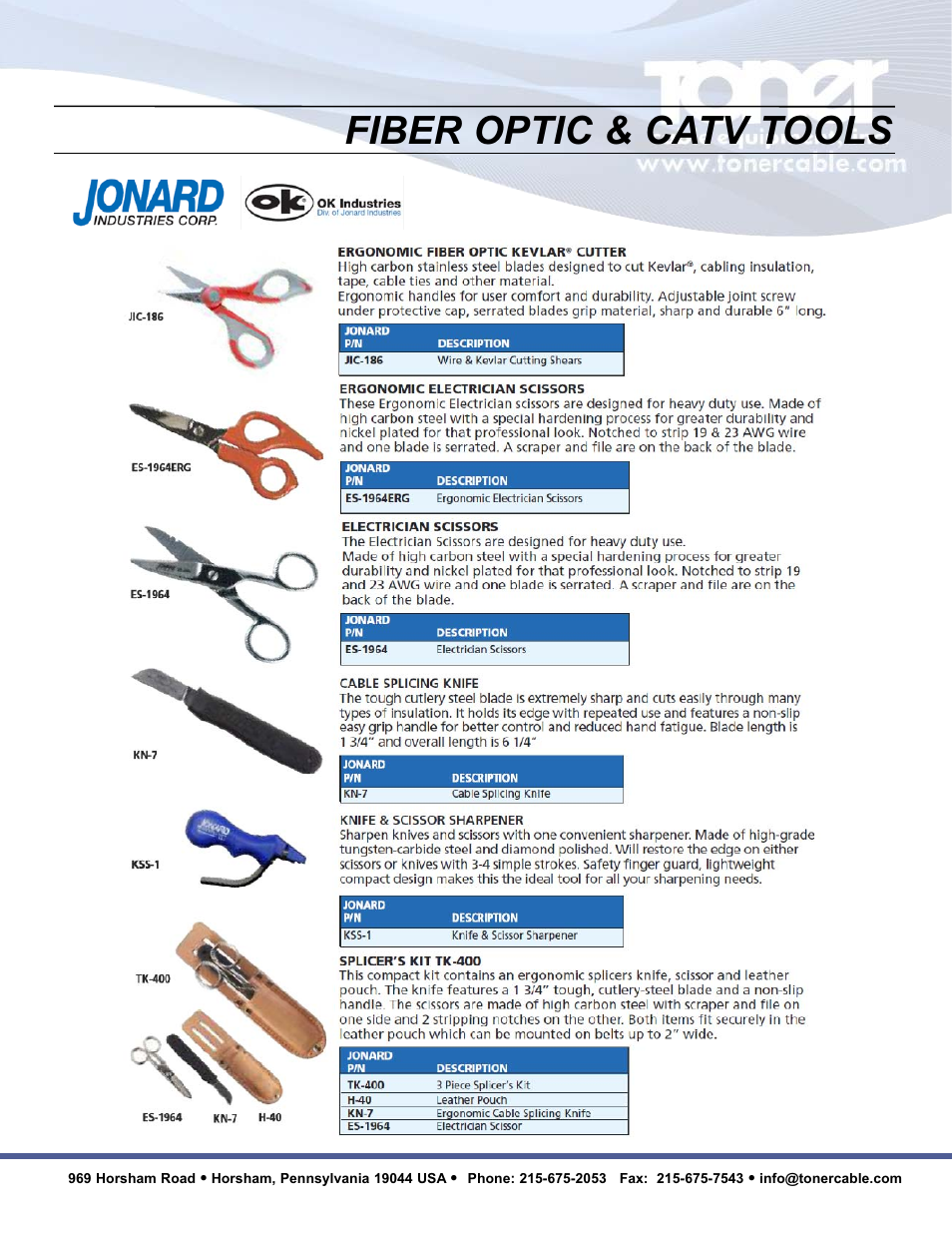 Fiber optic & catv tools | Toner Cable JIC-891 Connector-Crimping Pliers with Side Cutters User Manual | Page 13 / 22