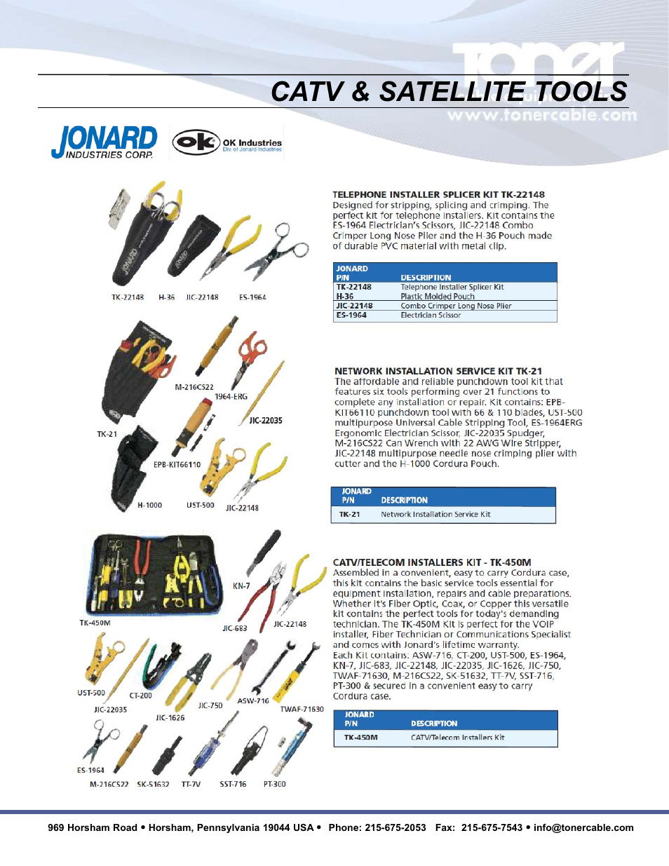 Catv & satellite tools | Toner Cable JIC-891 Connector-Crimping Pliers with Side Cutters User Manual | Page 17 / 22