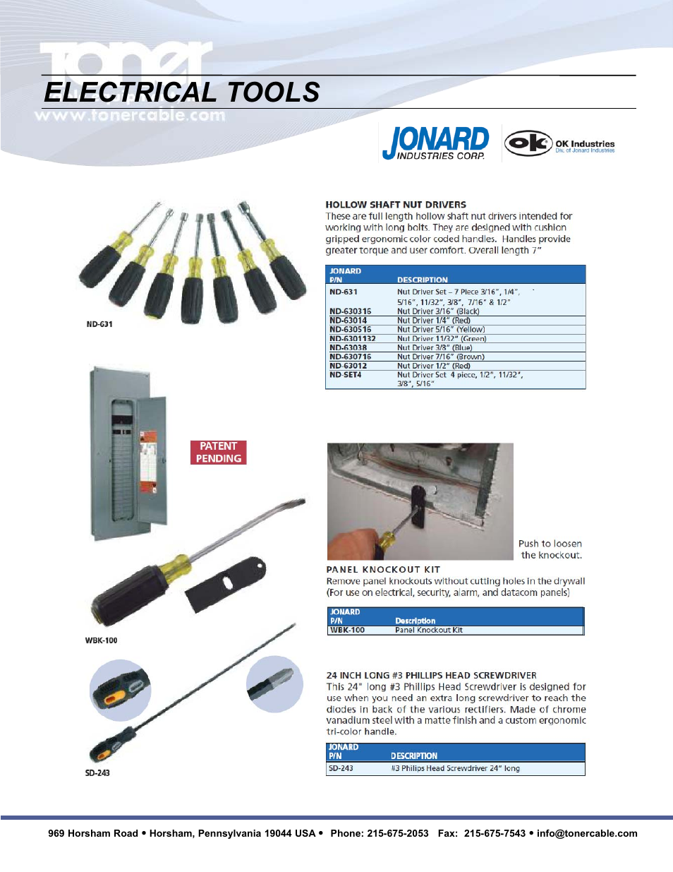 Electrical tools | Toner Cable JIC-891 Connector-Crimping Pliers with Side Cutters User Manual | Page 20 / 22