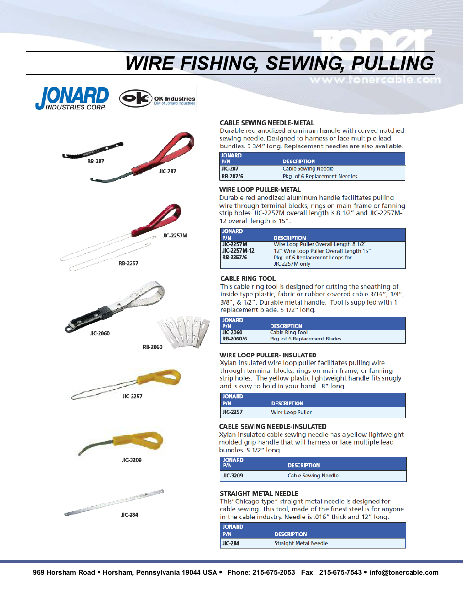 Wire fishing, sewing, pulling | Toner Cable JIC-891 Connector-Crimping Pliers with Side Cutters User Manual | Page 21 / 22