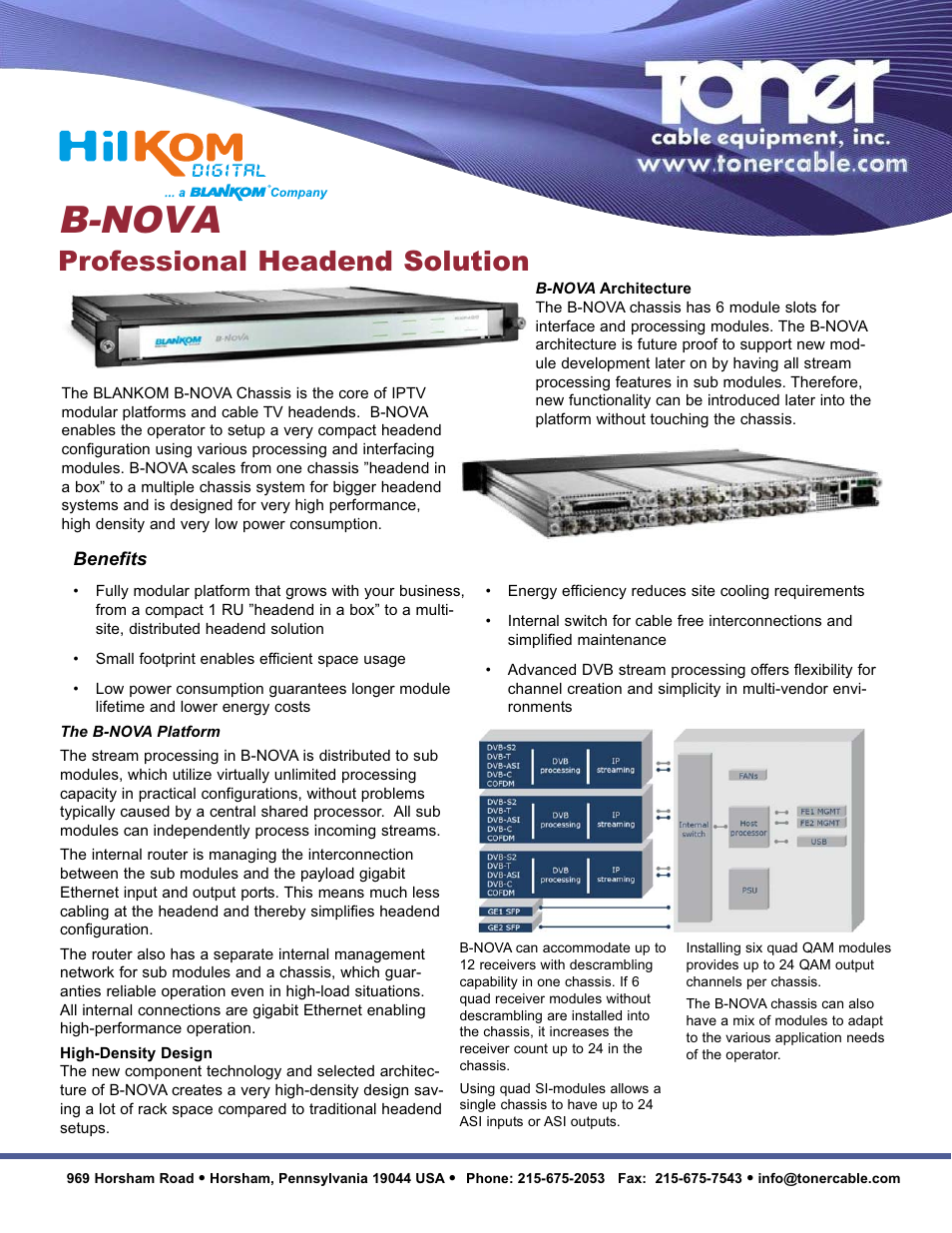 Toner Cable B-NOVA Professional Headend Solution User Manual | 3 pages