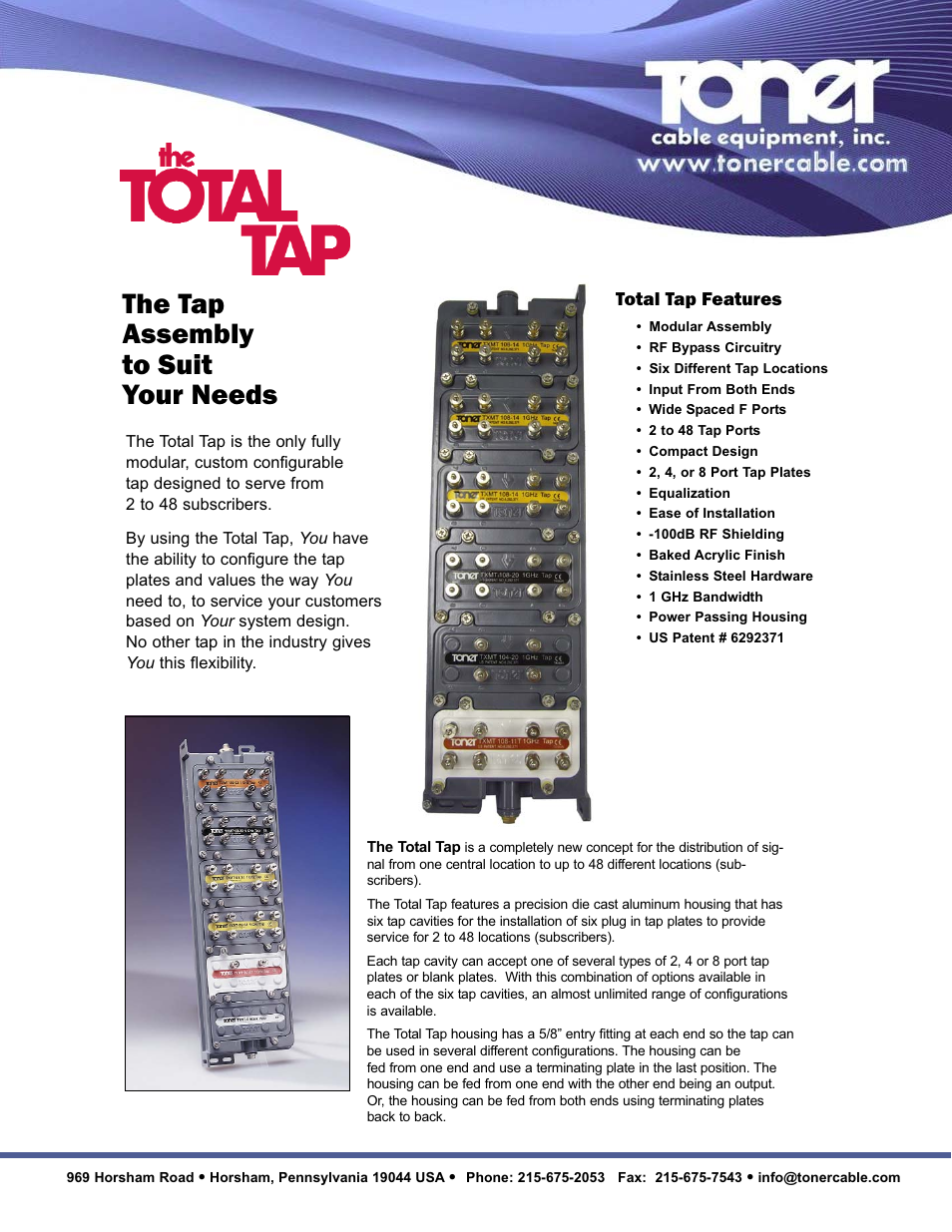 Toner Cable TXMT-B Total Tap Blank Tap Plate User Manual | 4 pages