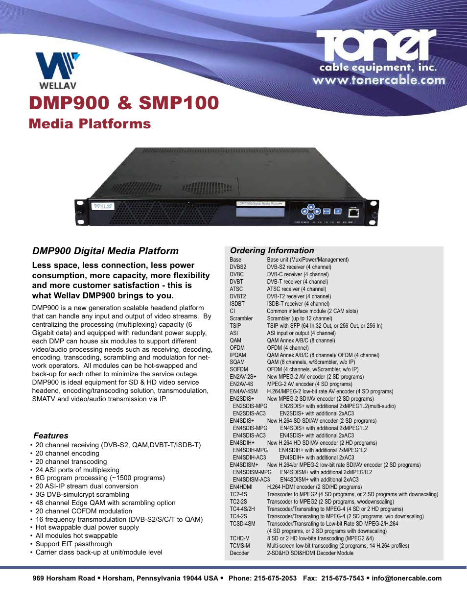 Toner Cable DMP900 Digital Media Platform User Manual | 4 pages