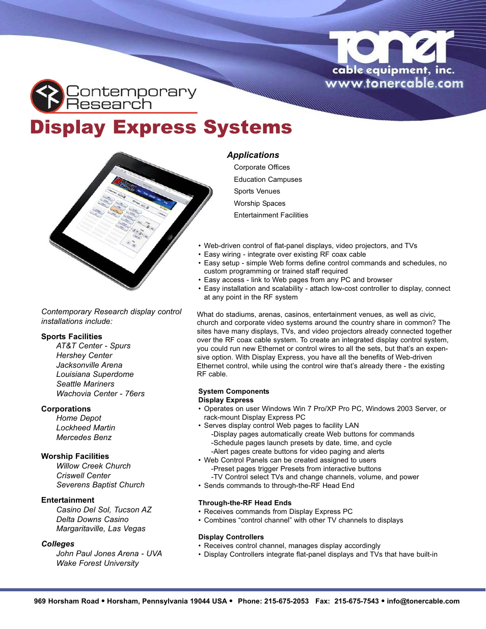 Toner Cable Display Express Systems User Manual | 2 pages