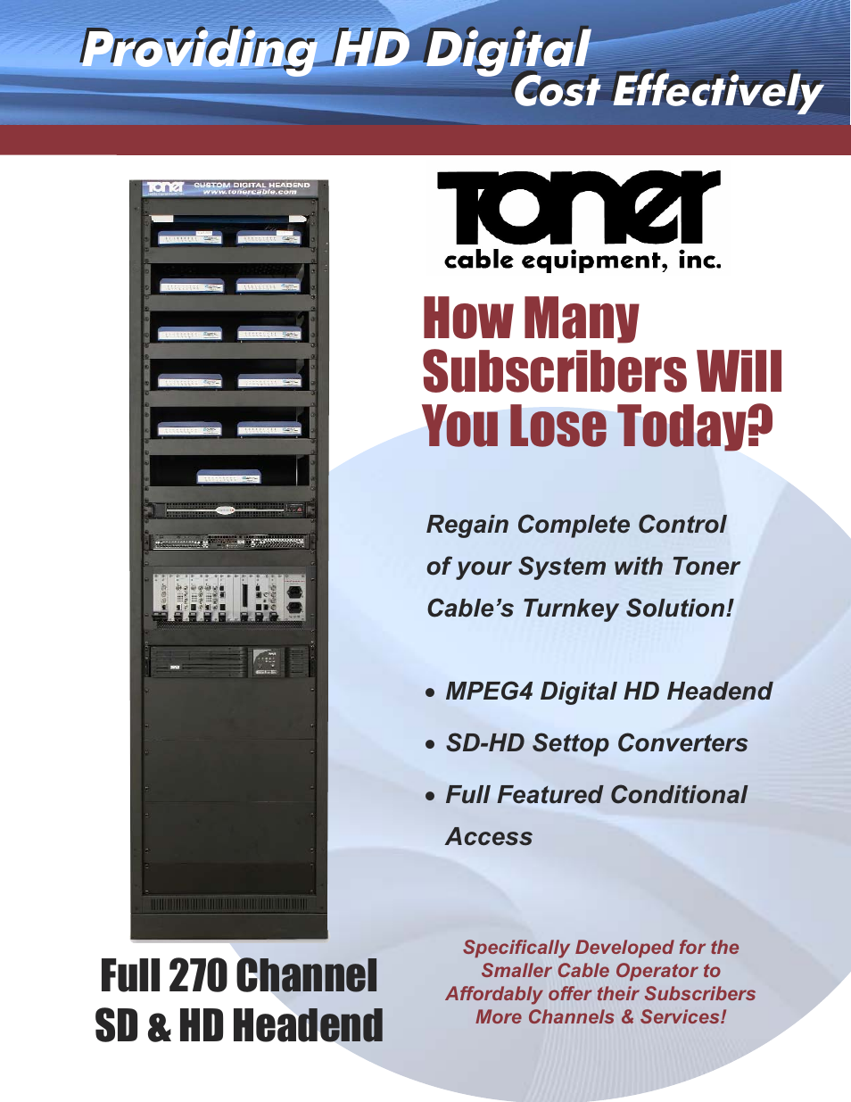 Toner Cable AVANTE HD Digital Addressable System Full Brochure User Manual | 4 pages