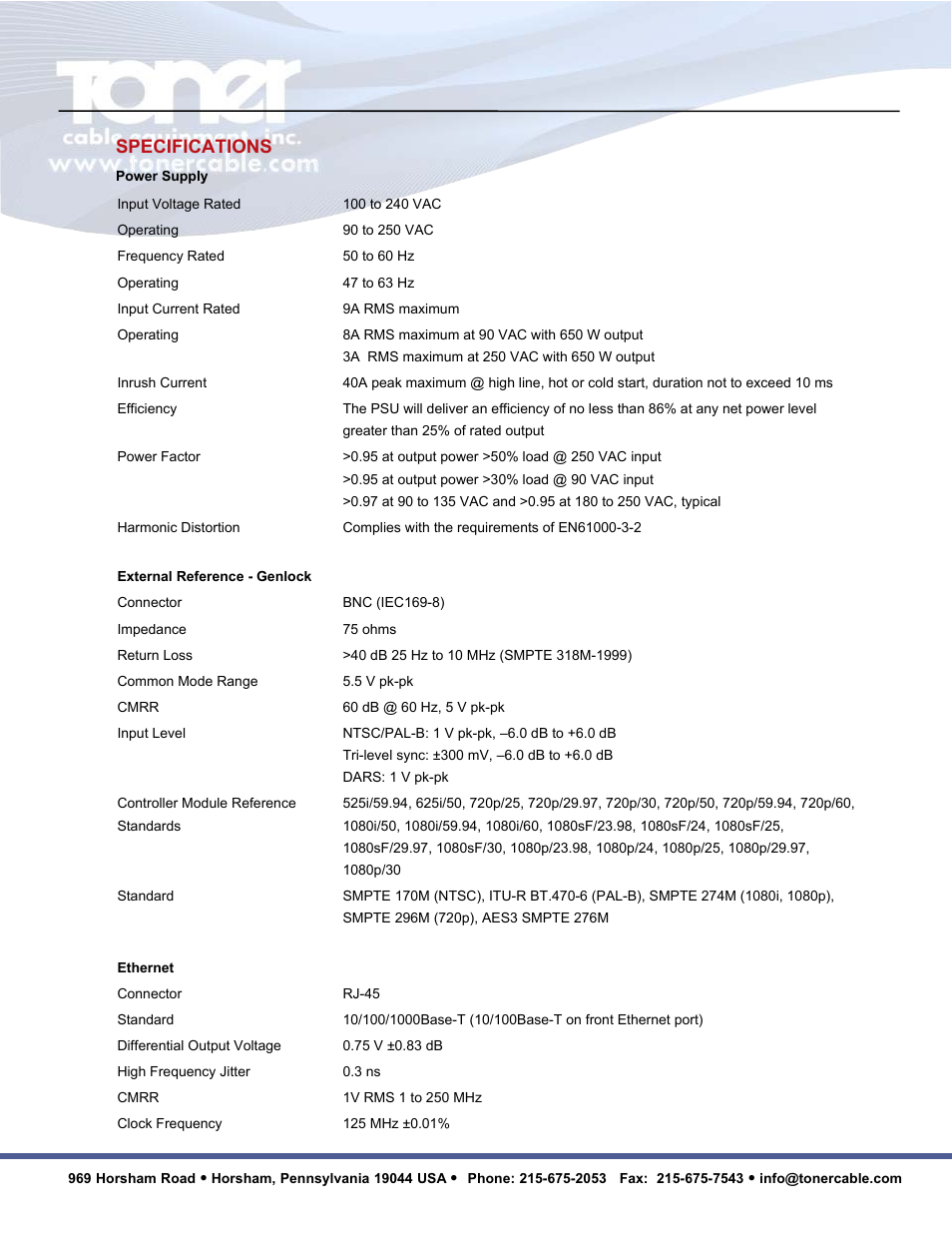 6hohqlr0hgld&rqyhujhqfh3odwirup, Specifications | Toner Cable SELENIO Media Convergence Platform User Manual | Page 8 / 12