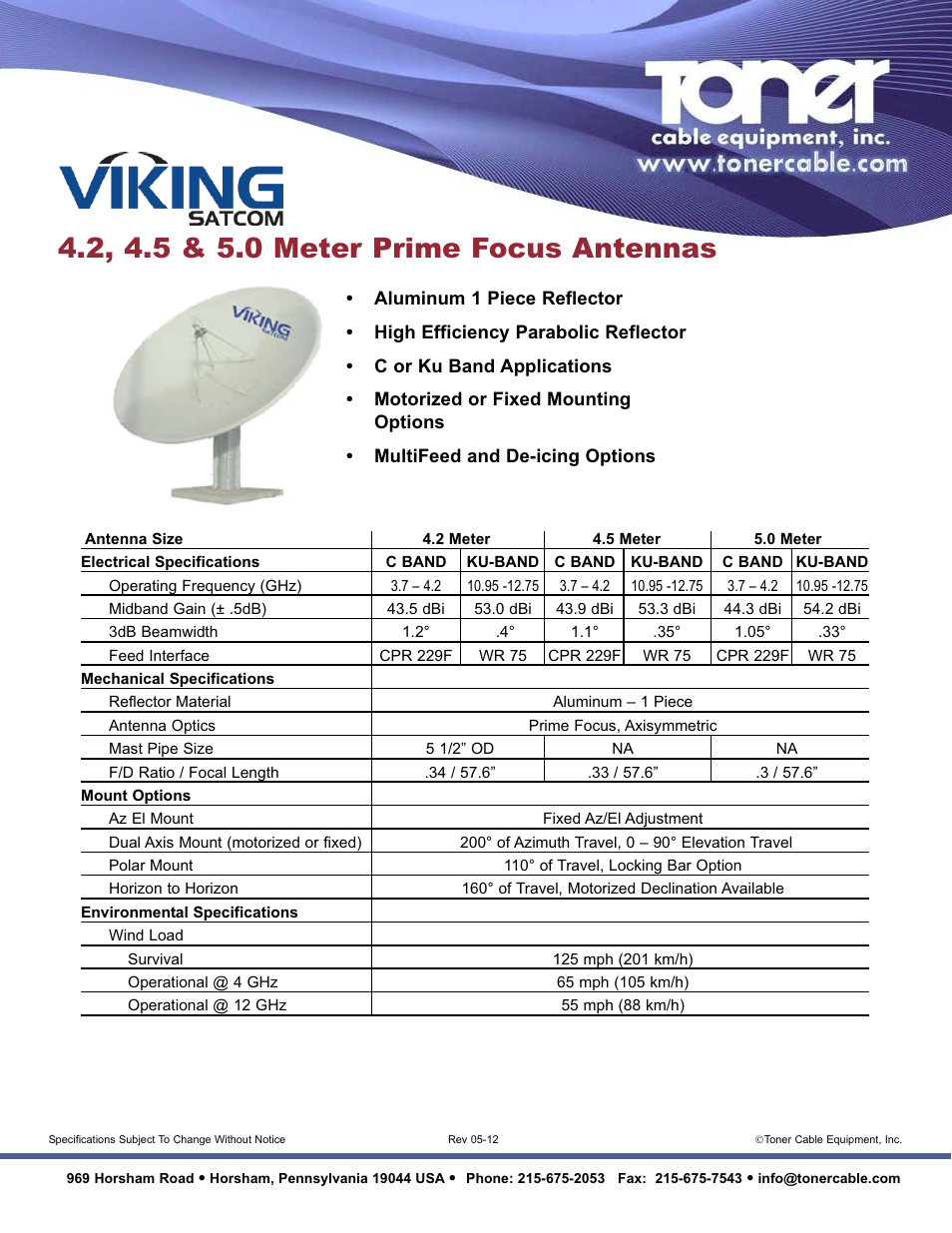 Toner Cable 5.0 Meter Prime Focus Antennas User Manual | 1 page