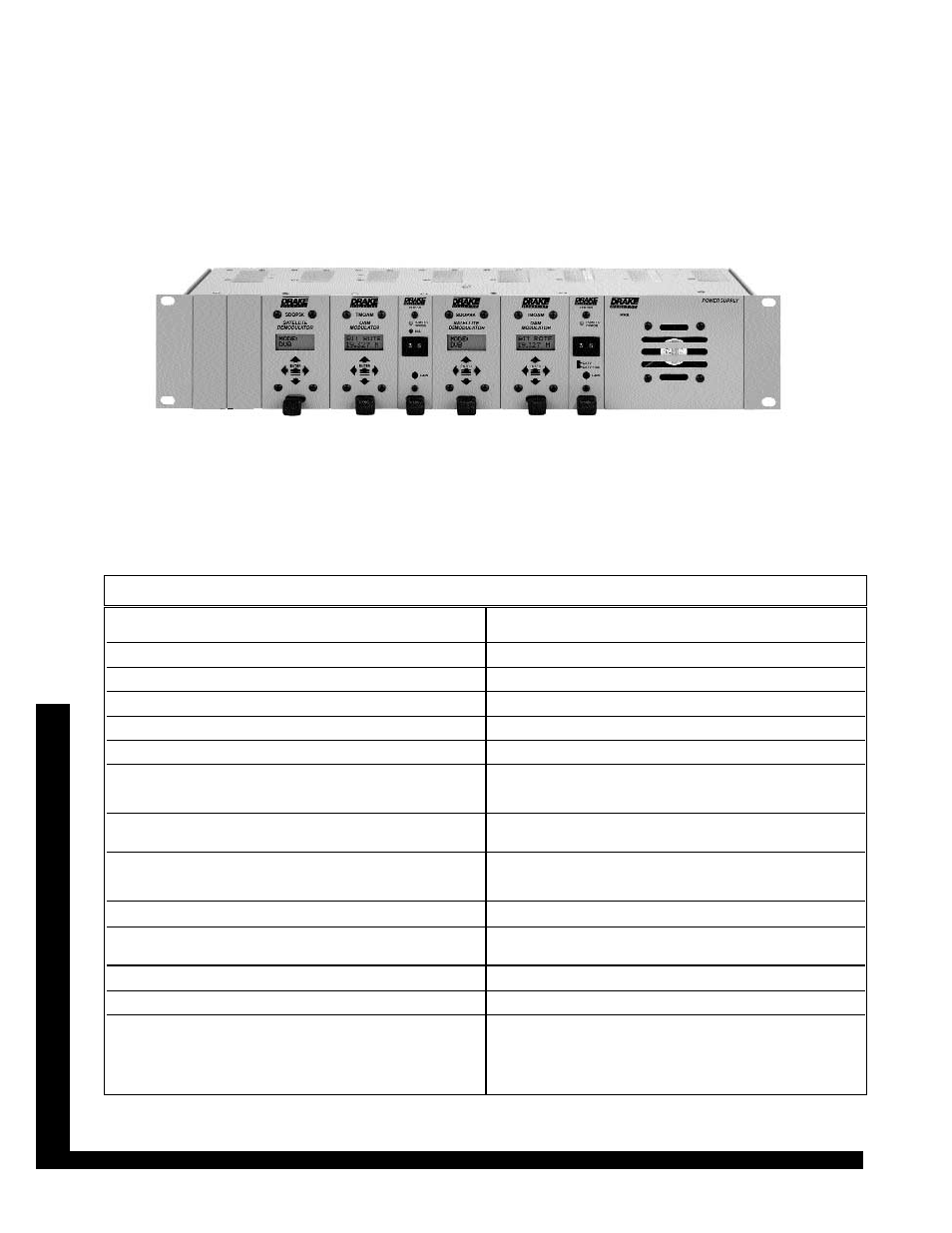 Ps8 power supply drmm12 rack enclosure, Ps8 technical specifications | Toner Cable SDQPSK Digital Satellite Demodulator User Manual | Page 4 / 4