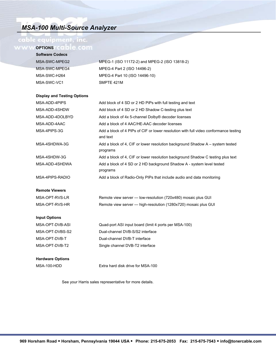 Msa-100 multi-source analyzer | Toner Cable MSA-100 Multi-Source Analyzer User Manual | Page 10 / 10
