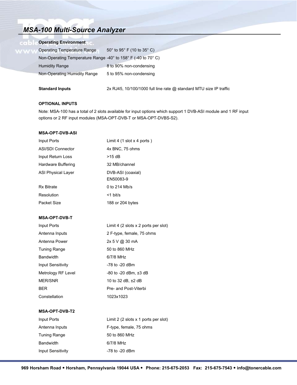 Msa-100 multi-source analyzer | Toner Cable MSA-100 Multi-Source Analyzer User Manual | Page 8 / 10