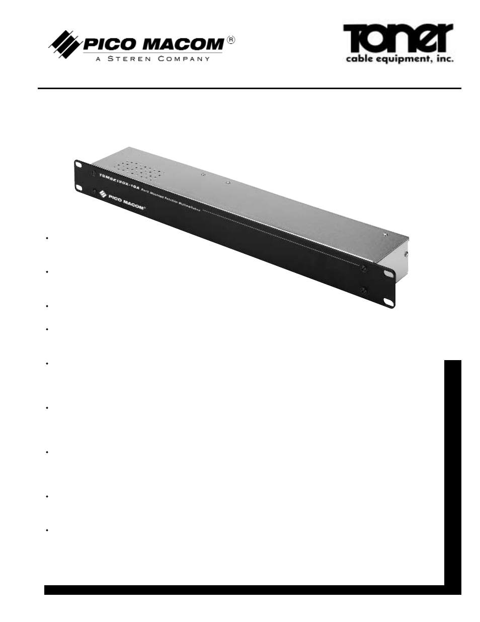 Toner Cable TSMS2150X Series Rack-Mounted Multiswitches User Manual | 2 pages