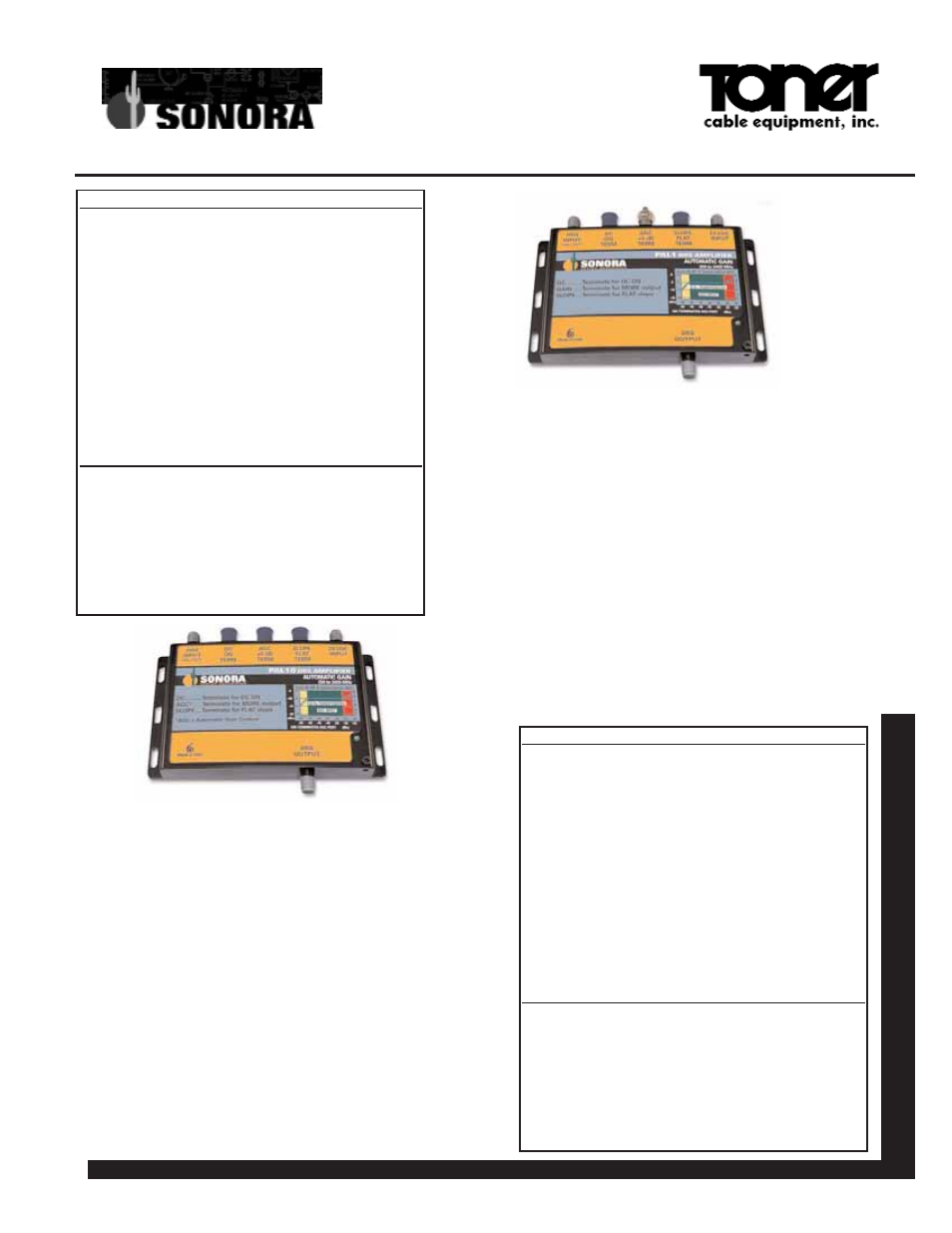 Toner Cable PAL1-T Satellite Amplifiers User Manual | 2 pages
