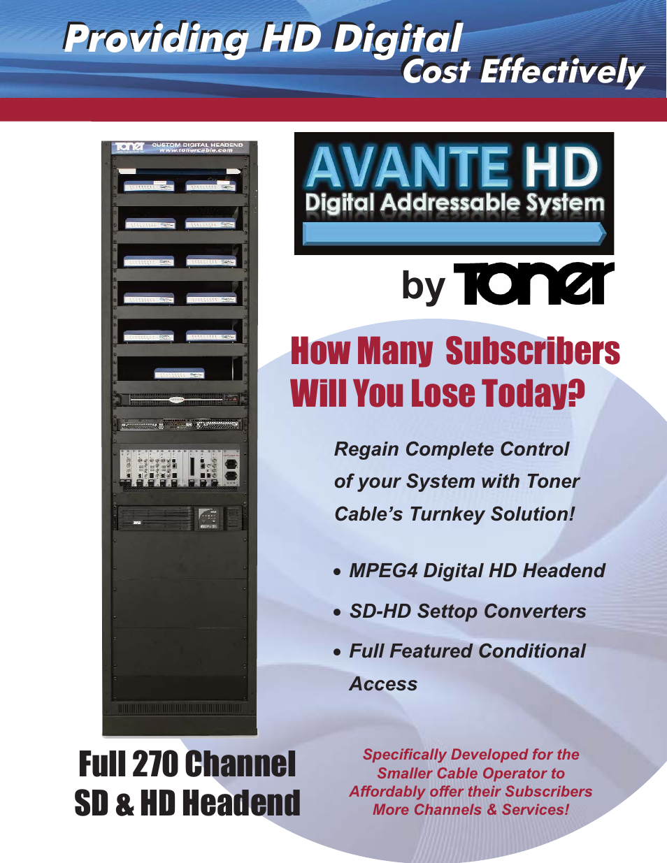 Toner Cable Avante HD MPEG4 HD Digital Headend User Manual | 4 pages