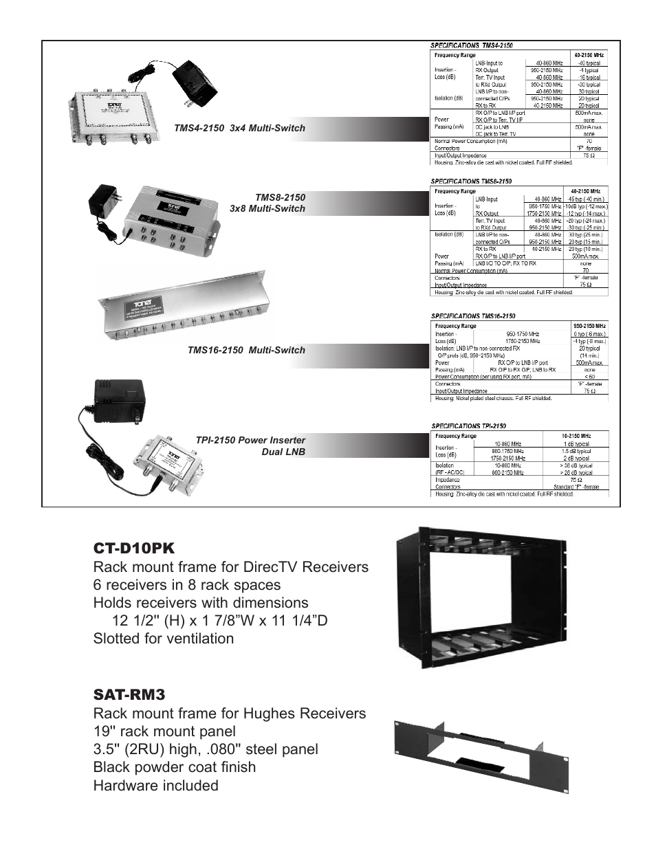 Toner Cable TMS8-2150 3x8 Satellite Multiswitch User Manual | Page 3 / 4