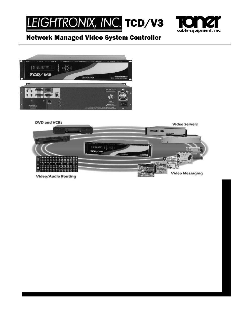 Toner Cable TCD-V3 Network Managed Video System User Manual | 2 pages
