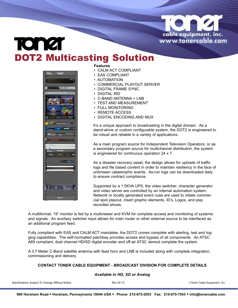 Toner Cable DOT2 Multicast Solution User Manual | 1 page