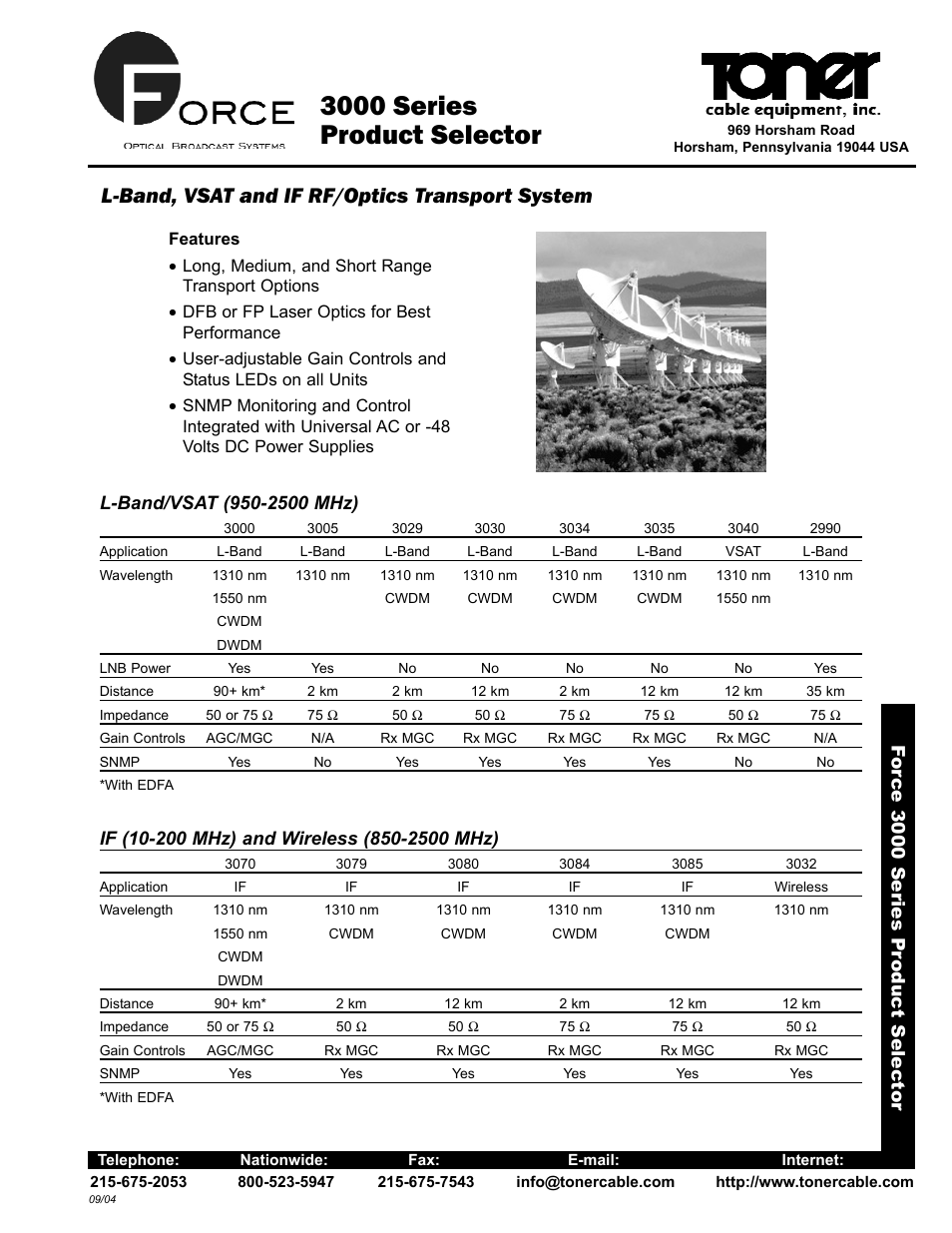 Toner Cable 3000 Chassis Control Options and Chassis_Enclosure Options User Manual | 2 pages