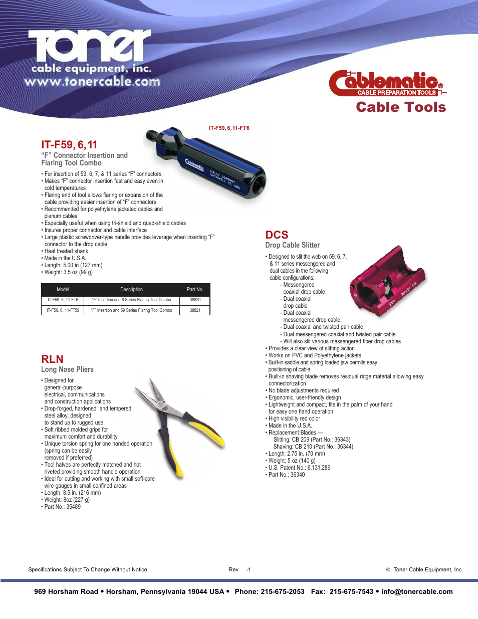 Urscable tools | Toner Cable CT2-AS Connector Compression Assembly Tool User Manual | Page 5 / 5
