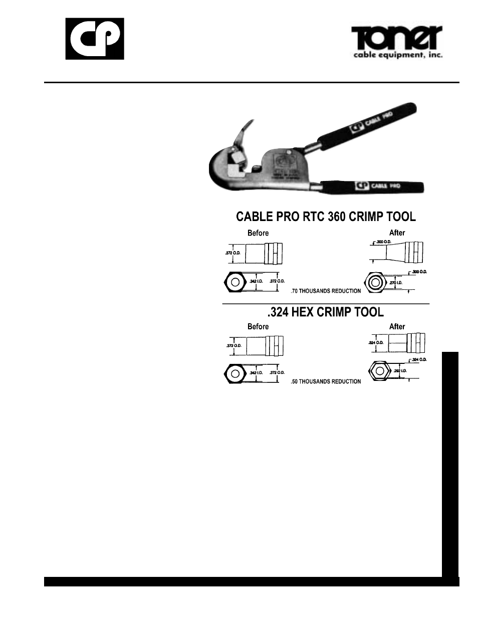 Toner Cable RTC 360 Cable Pro RTC 360 Crimp Tool User Manual | 2 pages