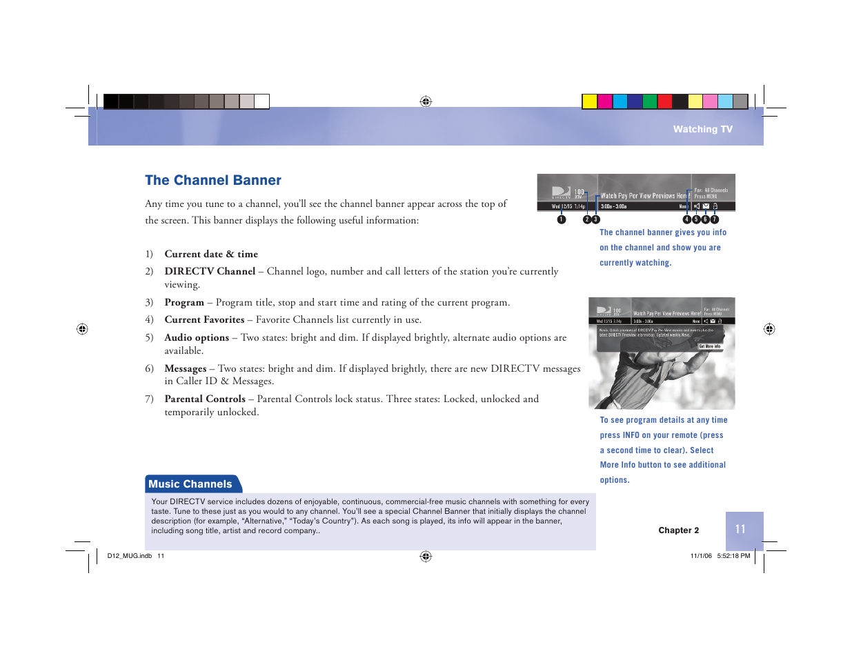The channel banner | Toner Cable D12 Digital Satellite Receiver User Manual | Page 19 / 81