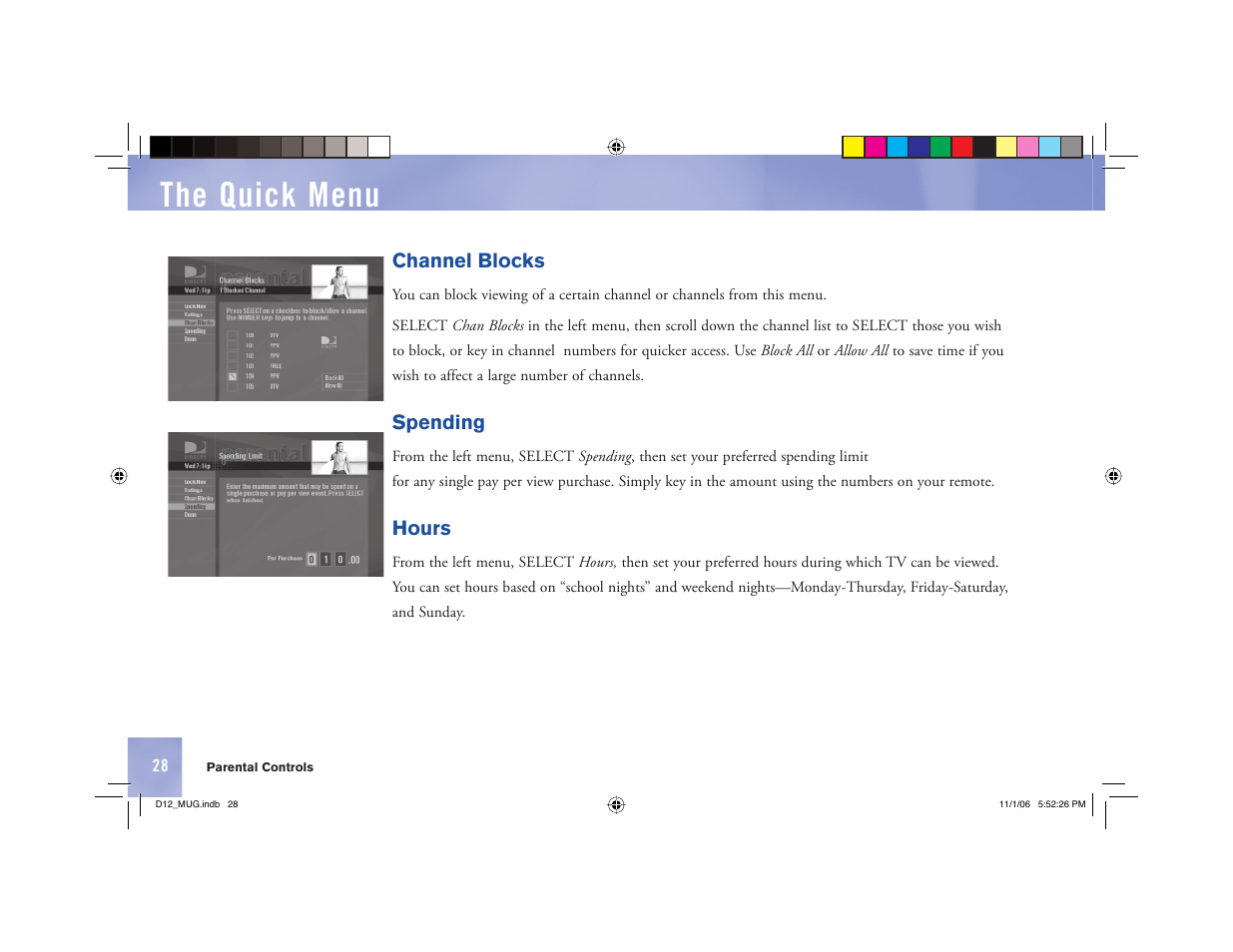 The quick menu | Toner Cable D12 Digital Satellite Receiver User Manual | Page 36 / 81