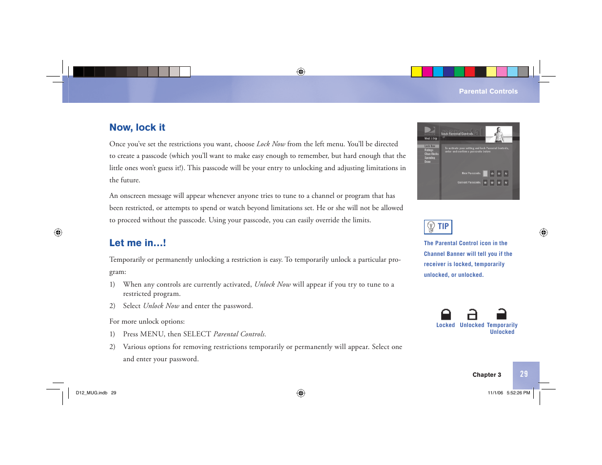 Now, lock it, Let me in | Toner Cable D12 Digital Satellite Receiver User Manual | Page 37 / 81