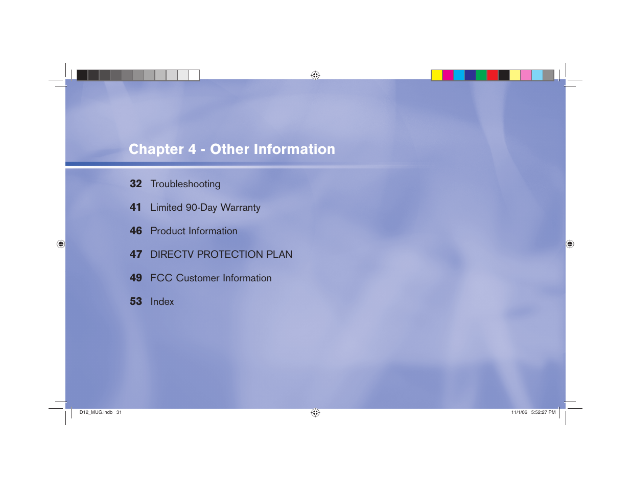 Chapter 4 - other information | Toner Cable D12 Digital Satellite Receiver User Manual | Page 39 / 81