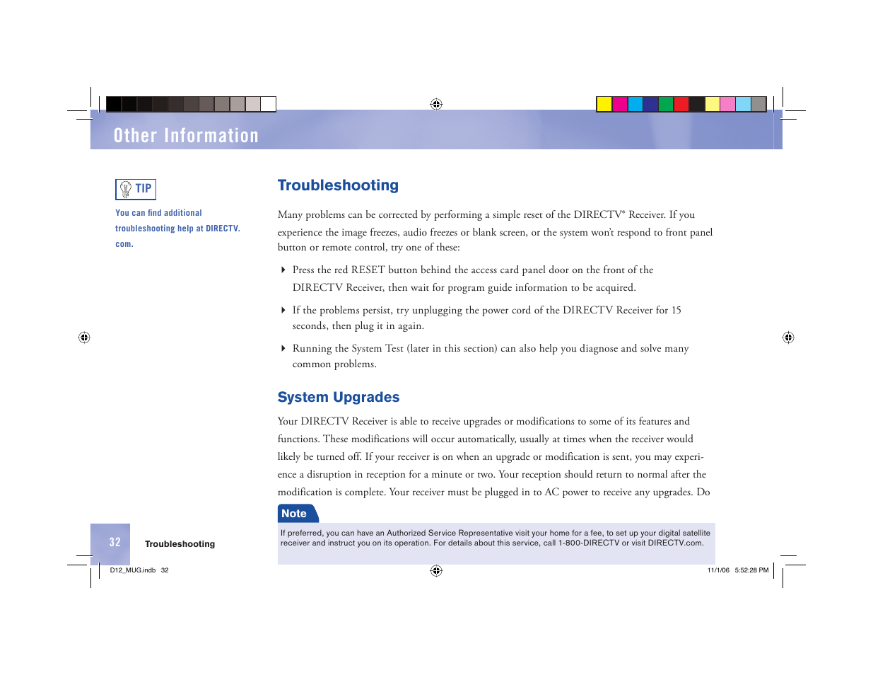 Other information, Troubleshooting, System upgrades | Toner Cable D12 Digital Satellite Receiver User Manual | Page 40 / 81