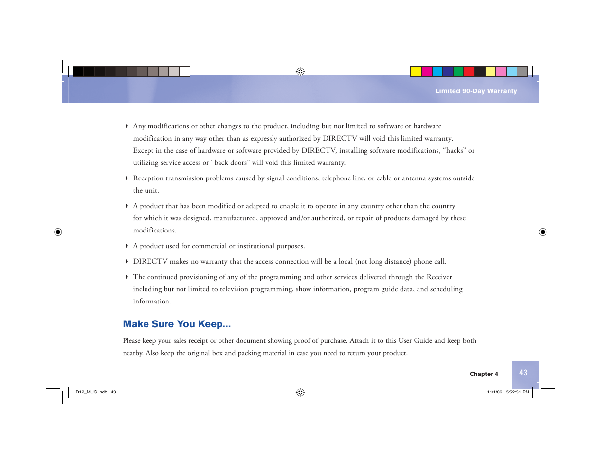 Make sure you keep | Toner Cable D12 Digital Satellite Receiver User Manual | Page 51 / 81