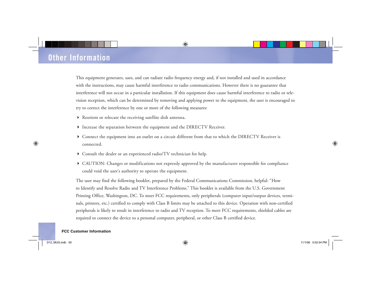 Other information | Toner Cable D12 Digital Satellite Receiver User Manual | Page 58 / 81