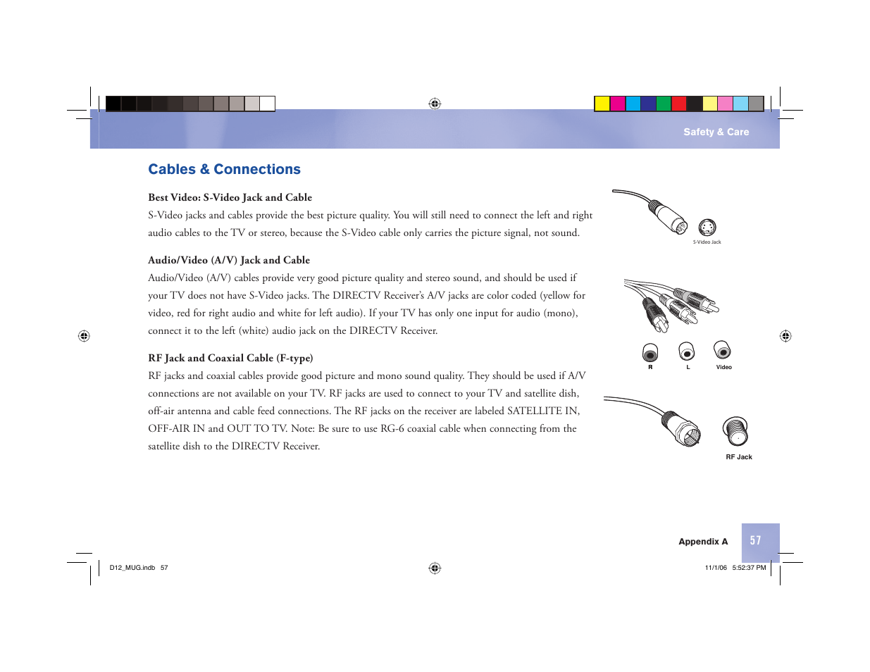 Cables & connections | Toner Cable D12 Digital Satellite Receiver User Manual | Page 65 / 81