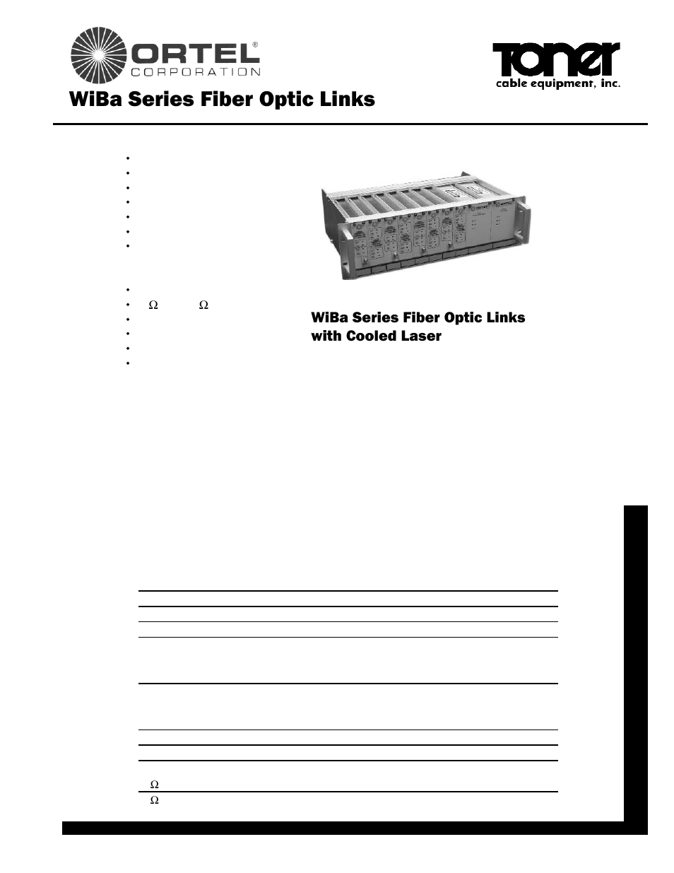 Toner Cable 10000 WiBa Series Fiber Optic Systems User Manual | 2 pages