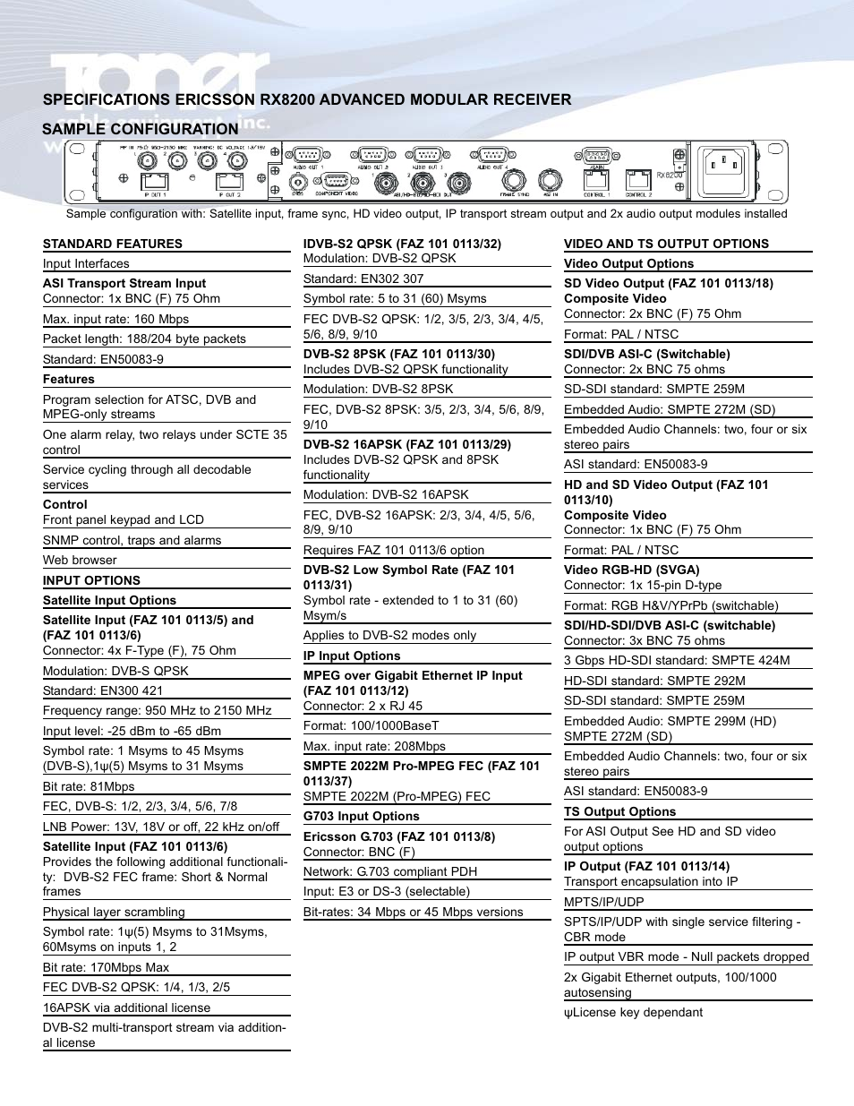 Toner Cable RX8200 Advanced Modular Receiver User Manual | Page 5 / 7