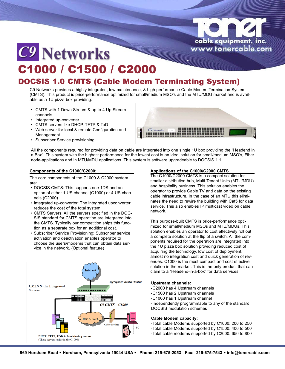 Toner Cable C2000 CMTS User Manual | 2 pages