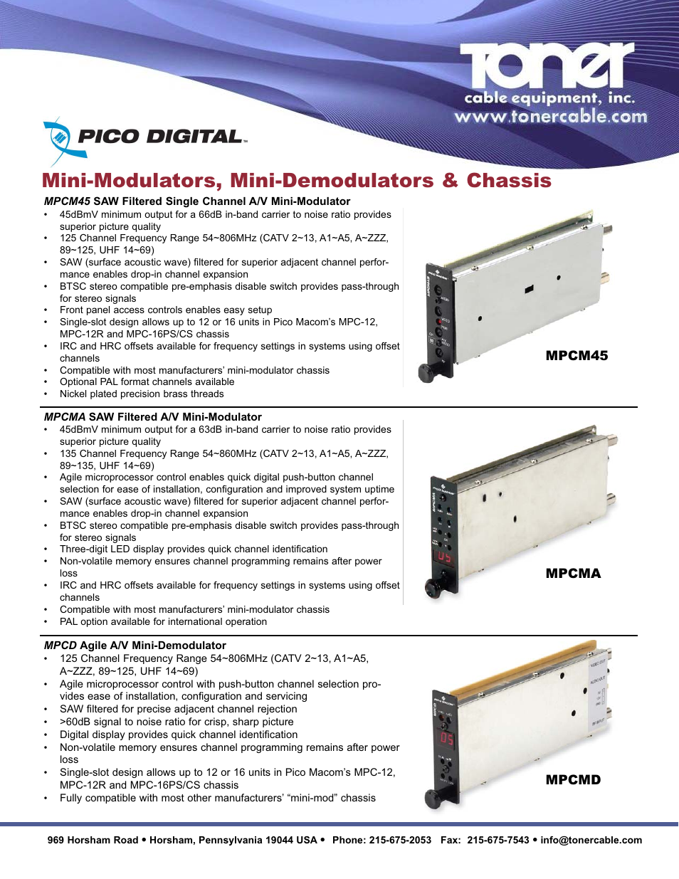 Toner Cable MPCD Agile Mini-Demodulator User Manual | 2 pages