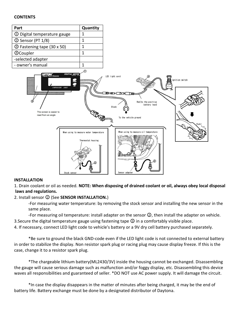 Shindy 17-859 Oil Temperature Gauges User Manual | Page 2 / 5